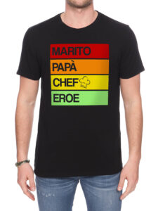 T-Shirt Marito, Papà, Chef, Eroe